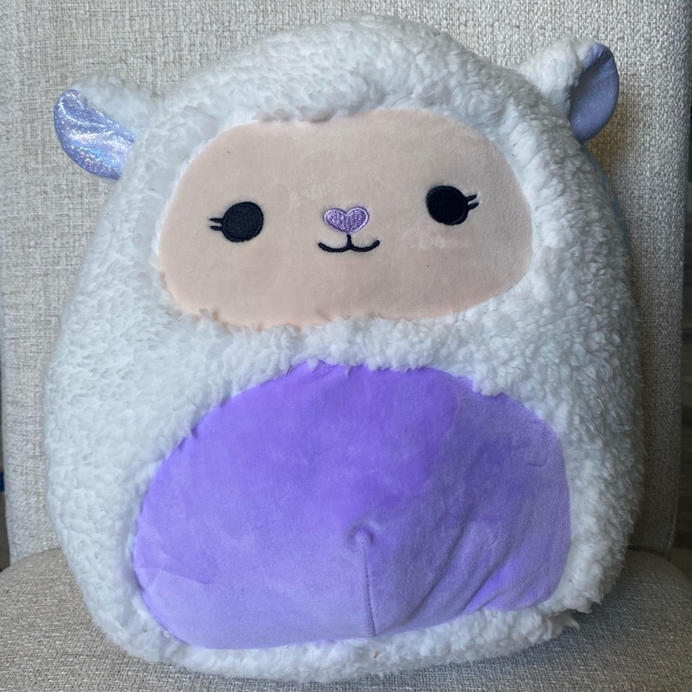 Squishmallows White and Lavender Sheep Plush Sophie in 12 inches